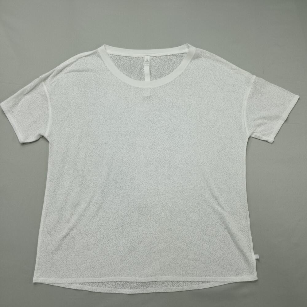 Lululemon Womens 12 Love Tee Relaxed Fit White Athleisure Top Breathable Comfort